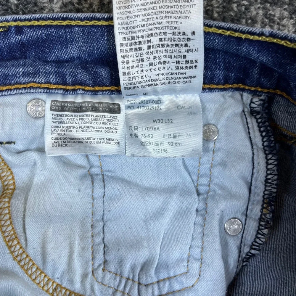 Levi's Jeans Mens 30x32 502 Taper Fit Blue Medium Wash Stretch Denim Pants